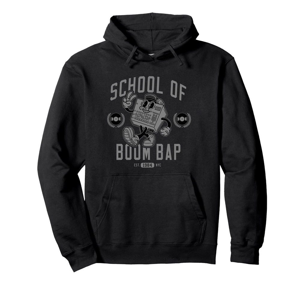 Grey Old School Hip Hop Sampler Hoodie - Minimalist Print Unisex - T-Shirt, Sweatshirt, Hoodie