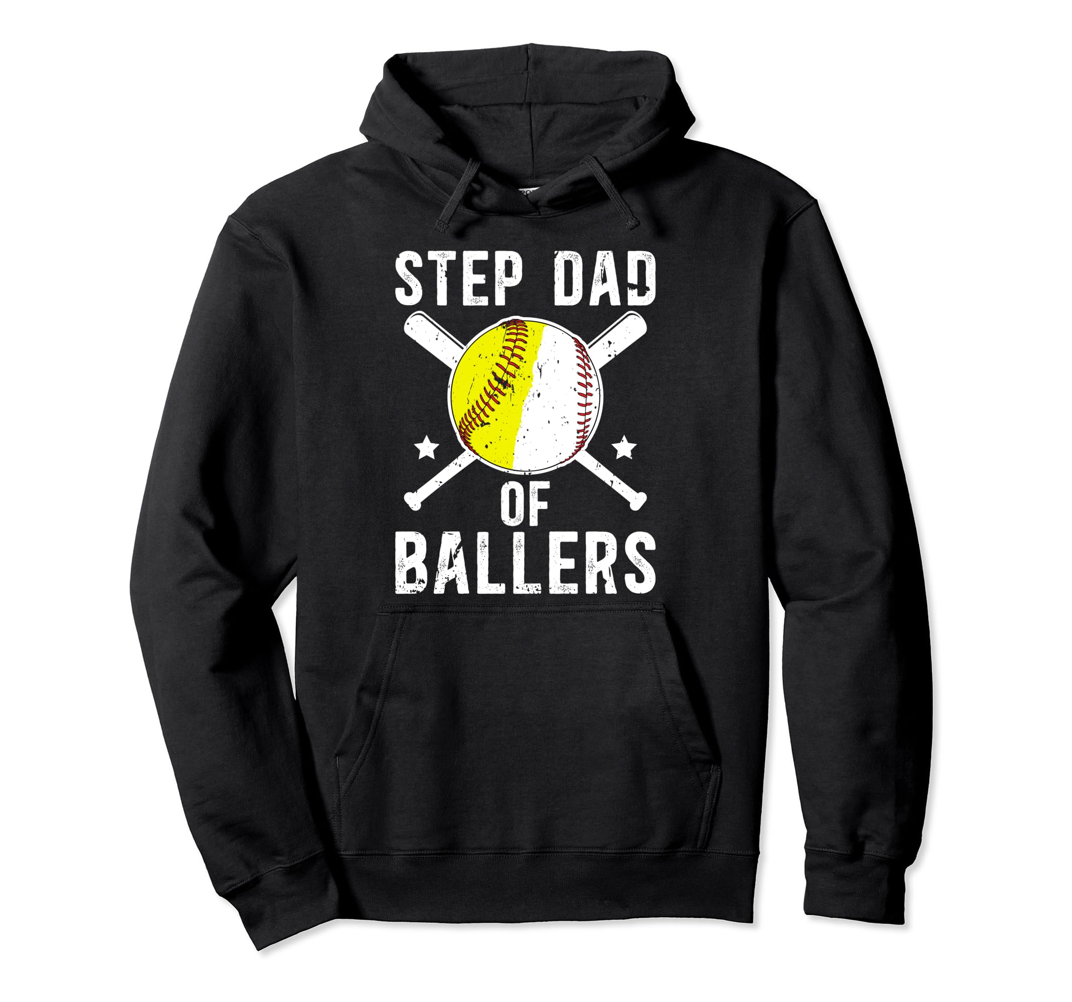 Step Dad Ballers Proud Softball Hoodie - Trendy Graphic for Adults - T-Shirt, Sweatshirt, Hoodie