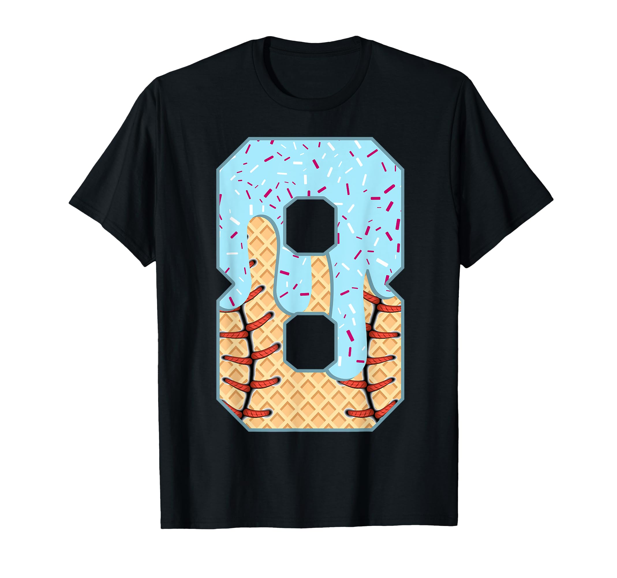 Baseball Drip 8 Year Old Ice Cream Drip T-Shirt - Aesthetic Graphic Unisex - T-Shirt, Sweatshirt, Hoodie