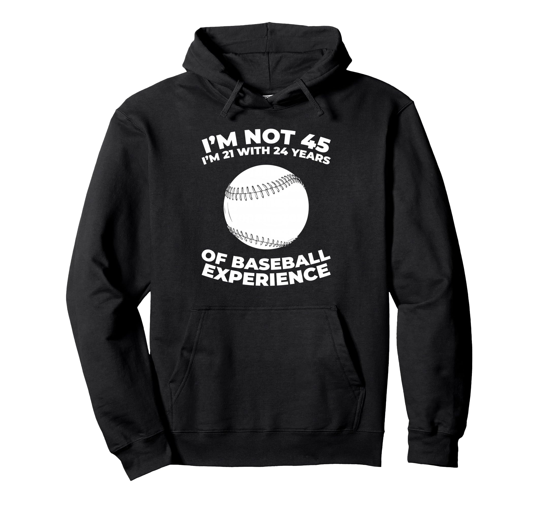 45 Years Old Baseballer Team Player Hoodie - Streetwear Style for Adults - T-Shirt, Sweatshirt, Hoodie