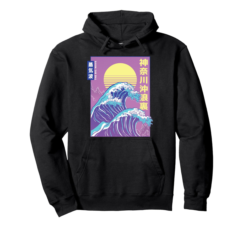 Great Wave Off Kanagawa Sunset Japanese Hoodie - Novelty Apparel Men Women - T-Shirt, Sweatshirt, Hoodie