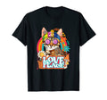 Hippie Cat Rainbow 60S 70S Peace Sign T-Shirt - Novelty Apparel for Adults - T-Shirt, Sweatshirt, Hoodie