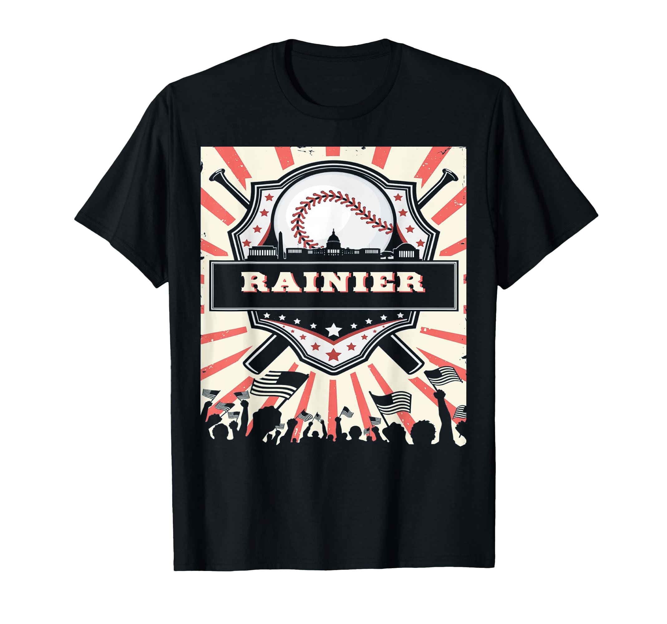 First Name Rainier Baseball Game Day T-Shirt - Minimalist Print Men Women - T-Shirt, Sweatshirt, Hoodie