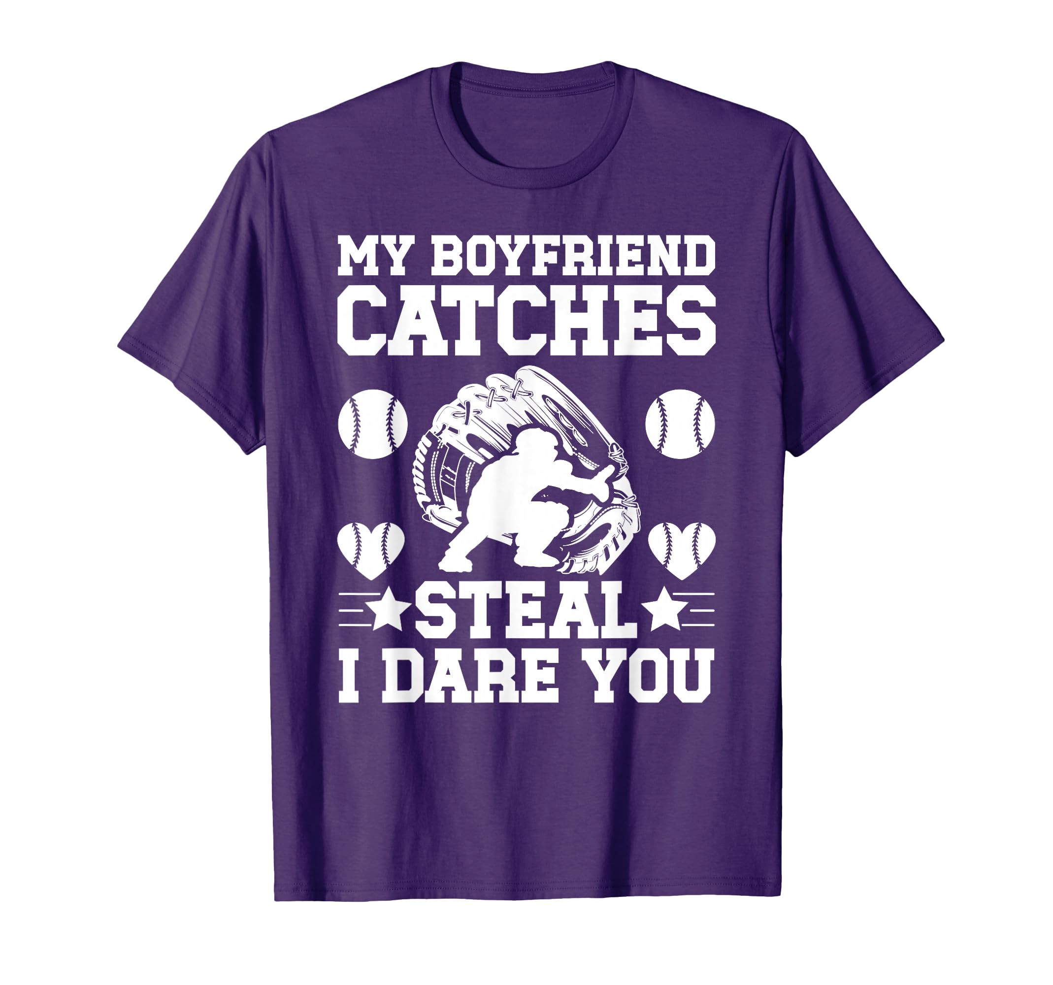 Boyfriend Catches Baseball Girlfriend T-Shirt - Graphic Print Unisex - T-Shirt, Sweatshirt, Hoodie