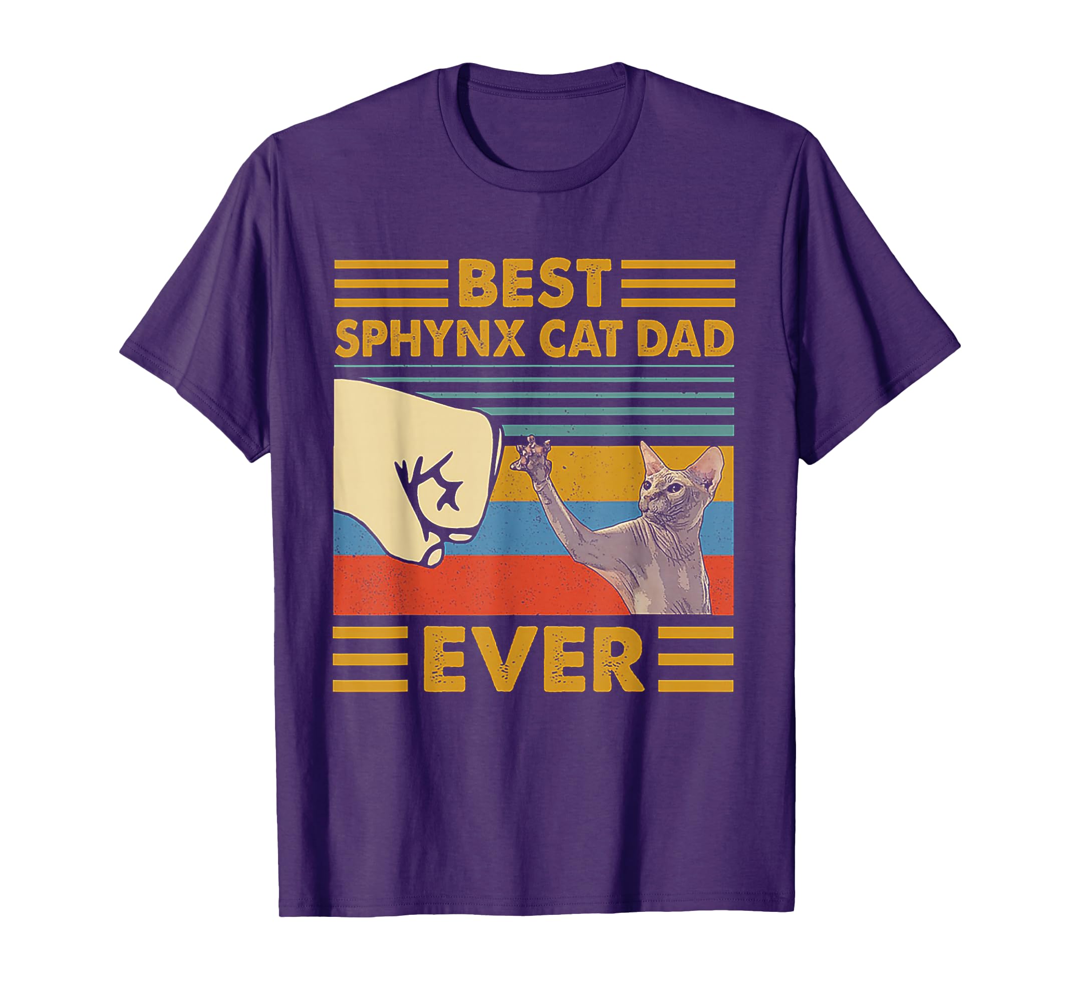 Best Sphynx Cat Dad Ever Sunset T-Shirt - Fun Novelty Design Unisex - T-Shirt, Sweatshirt, Hoodie