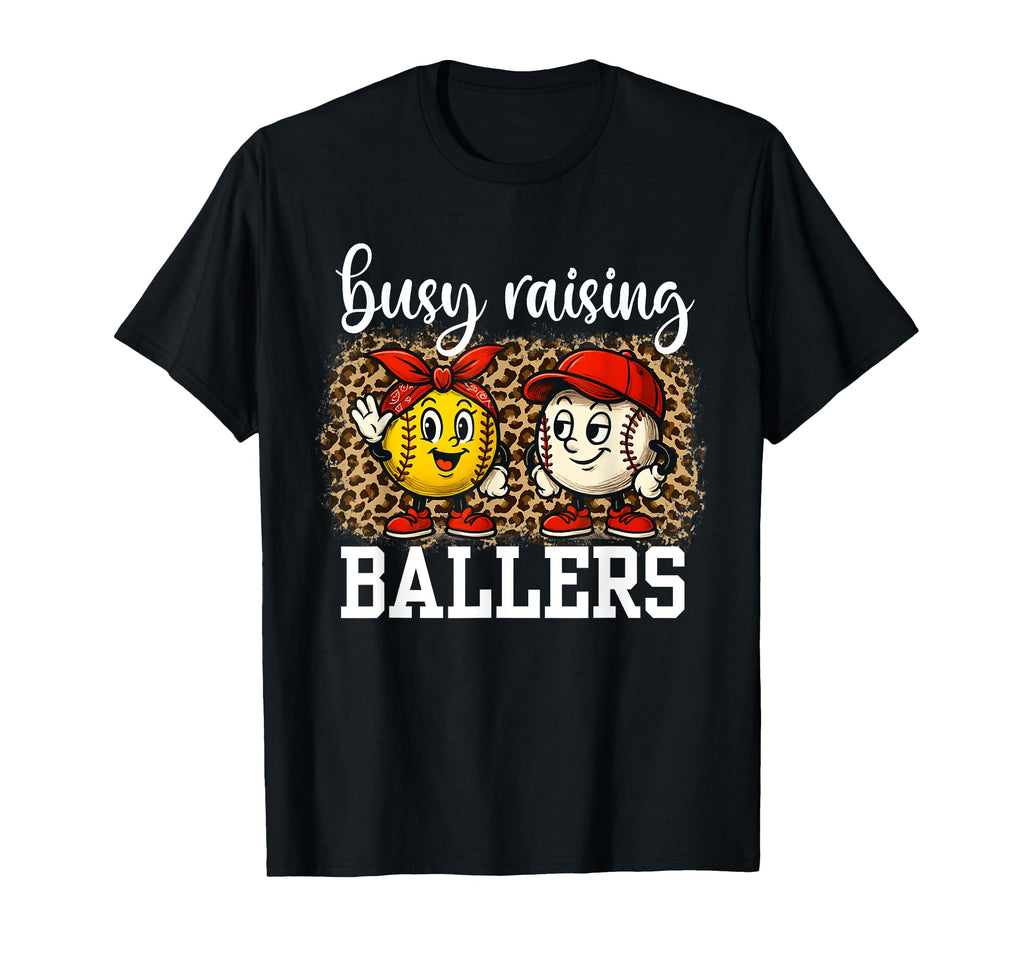 Busy Raising Ballers Softball And T-Shirt - Minimalist Print Unisex - T-Shirt, Sweatshirt, Hoodie