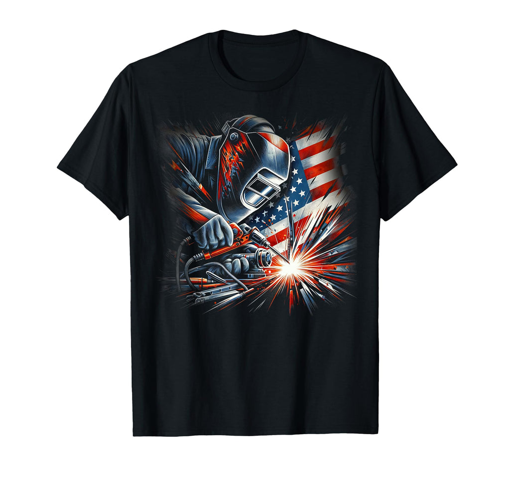 Welder Usa American Flag Weld Welding T-Shirt - Novelty Apparel Unisex - T-Shirt, Sweatshirt, Hoodie