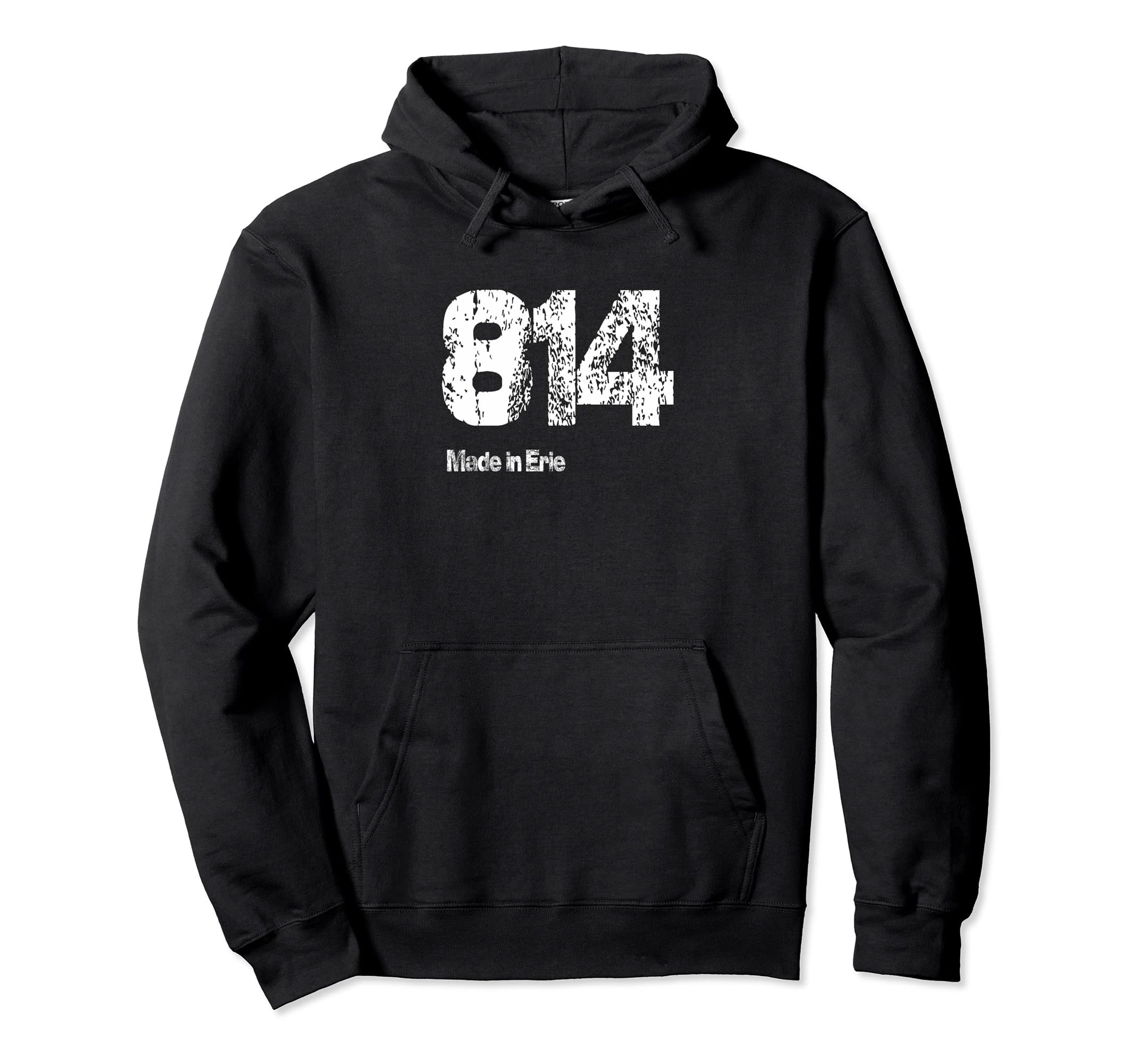 814 Made Erie Distressed Hoodie - Unique Graphic for Adults - T-Shirt, Sweatshirt, Hoodie