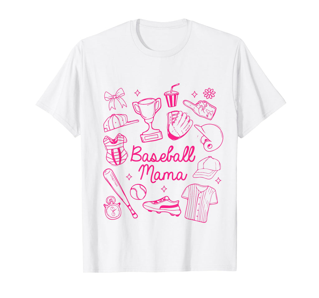 Baseball Mama Doodles Game Day Vibes T-Shirt - Trendy Graphic for Adults - T-Shirt, Sweatshirt, Hoodie
