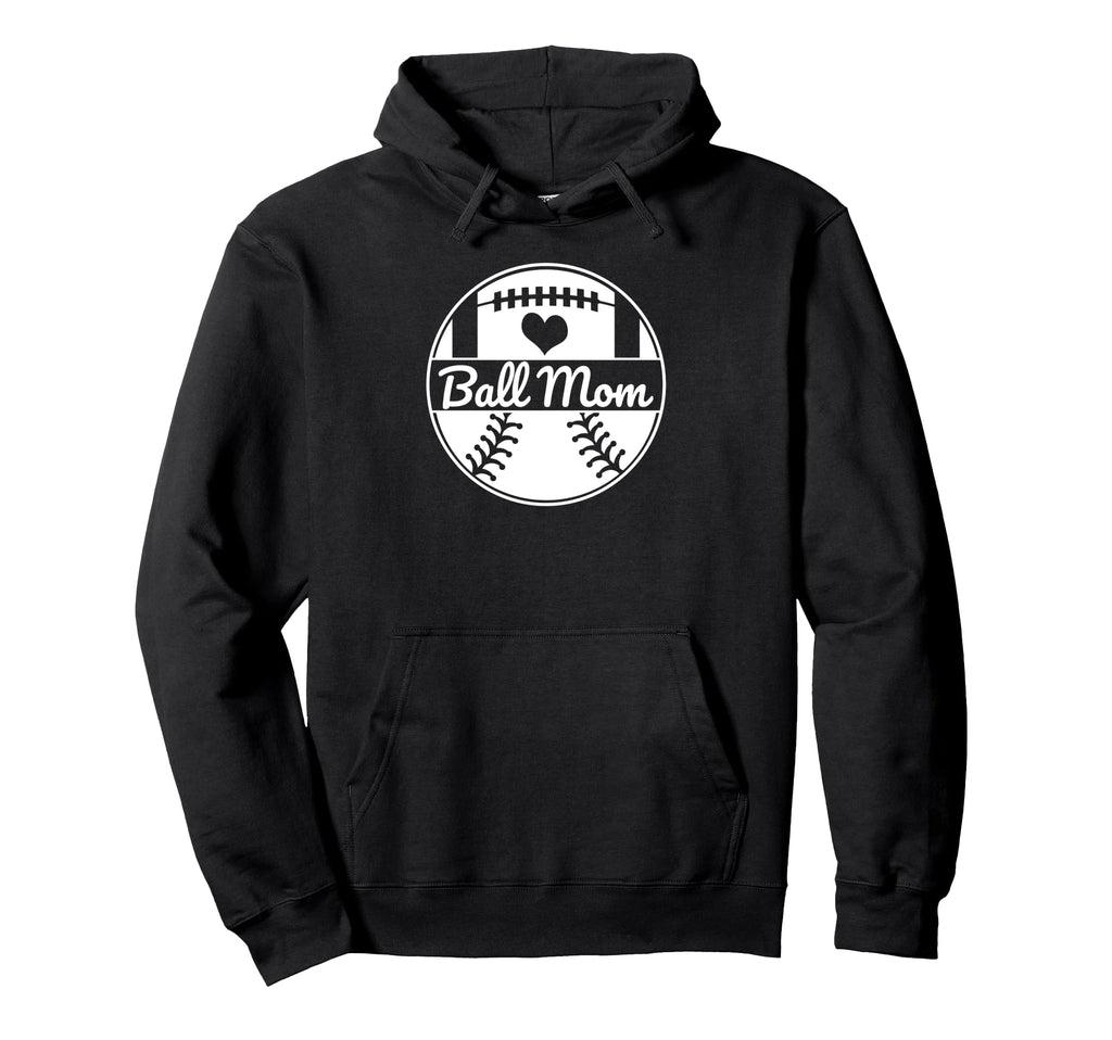 Ball Mom Half Football Half Baseball Mom Hoodie - Aesthetic Graphic Unisex - T-Shirt, Sweatshirt, Hoodie