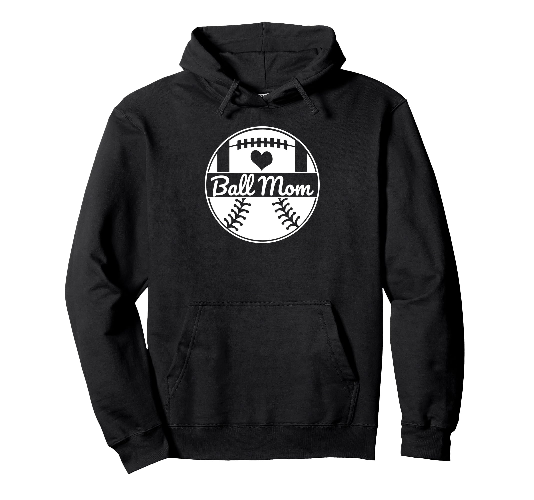 Ball Mom Half Football Half Baseball Mom Hoodie - Aesthetic Graphic Unisex - T-Shirt, Sweatshirt, Hoodie
