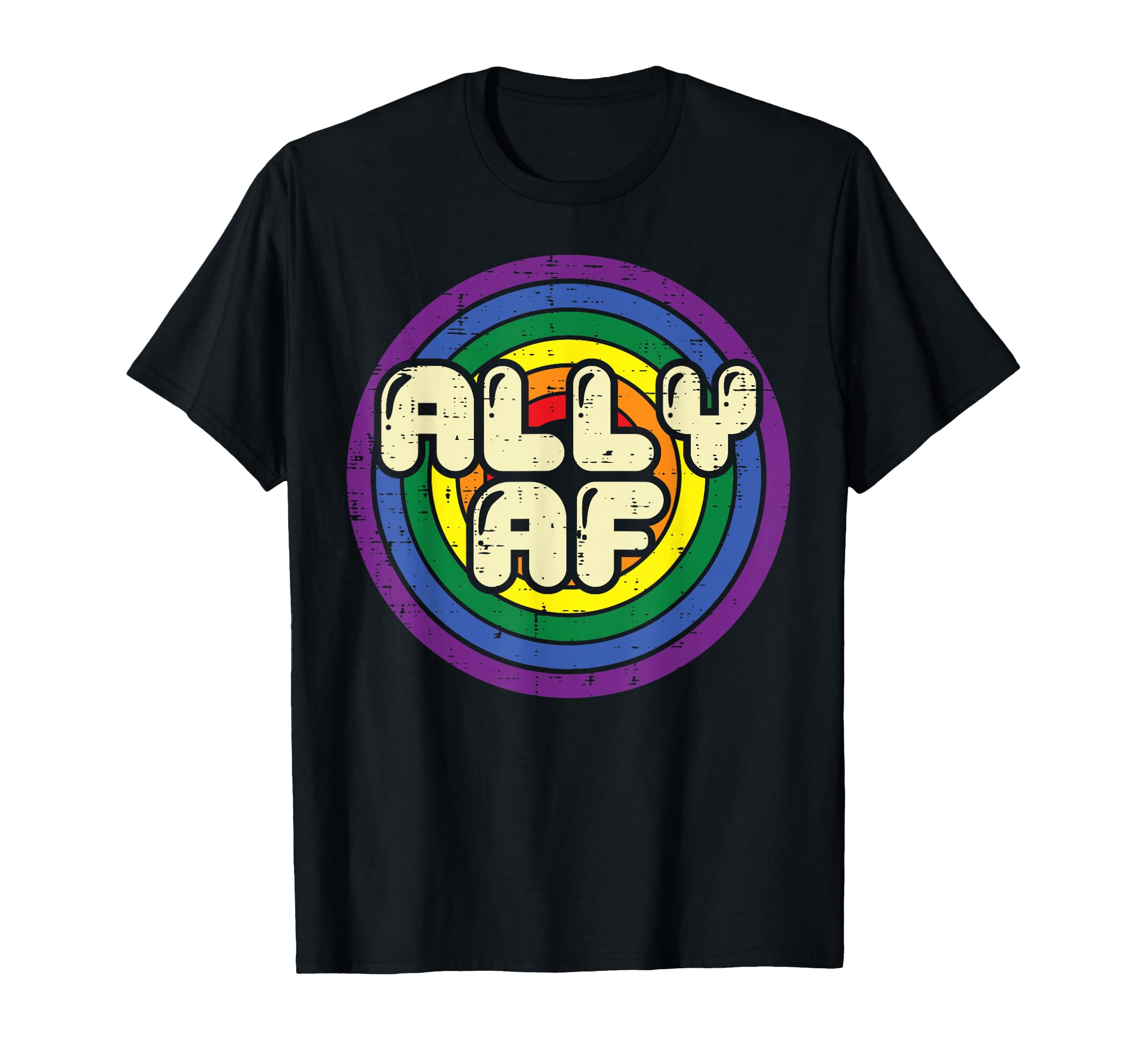 Ally Af Rainbow Gay Pride Flag Lgbtq T-Shirt - Trendy Graphic for Adults - T-Shirt, Sweatshirt, Hoodie
