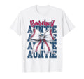 Baseball Auntie Aunt Baseball Bow T-Shirt - Novelty Apparel for Adults - T-Shirt, Sweatshirt, Hoodie