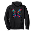 Butterfly Vibrant Psychedelic Color Hoodie - Novelty Apparel for Adults - T-Shirt, Sweatshirt, Hoodie