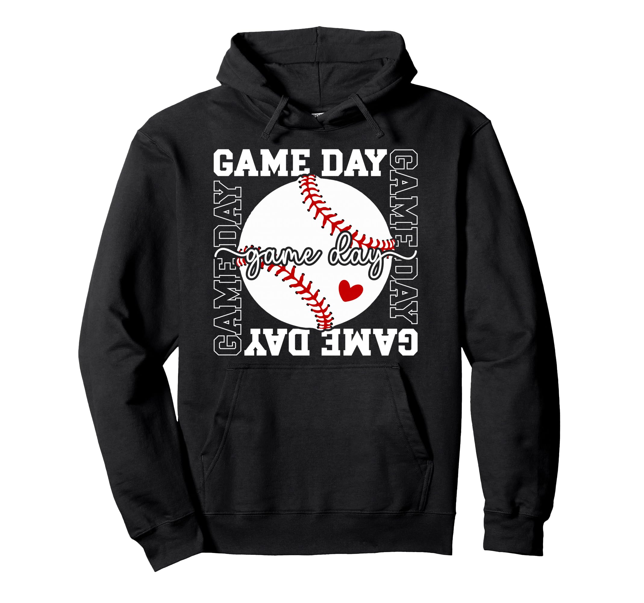 Game Day Baseball Heart Baseball Hoodie - Casual Everyday Wear for Adults - T-Shirt, Sweatshirt, Hoodie