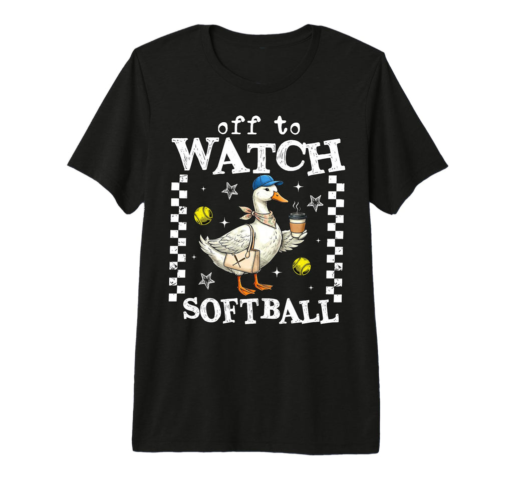Off To Watch Softball Goose Funny T-Shirt - Trendy Graphic for Adults - T-Shirt, Sweatshirt, Hoodie