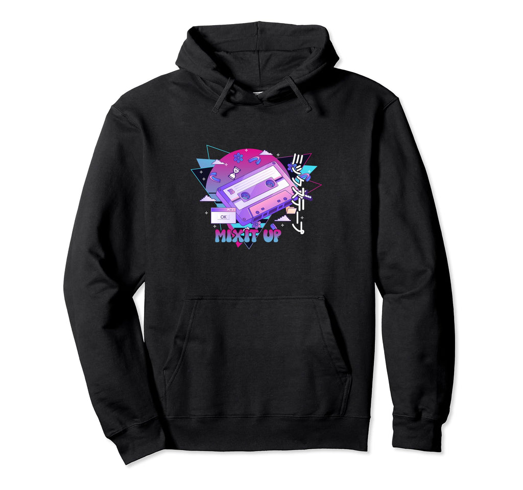 Mix Tape 80S 90S Vaporwave Hoodie - Casual Everyday Wear Men Women - T-Shirt, Sweatshirt, Hoodie