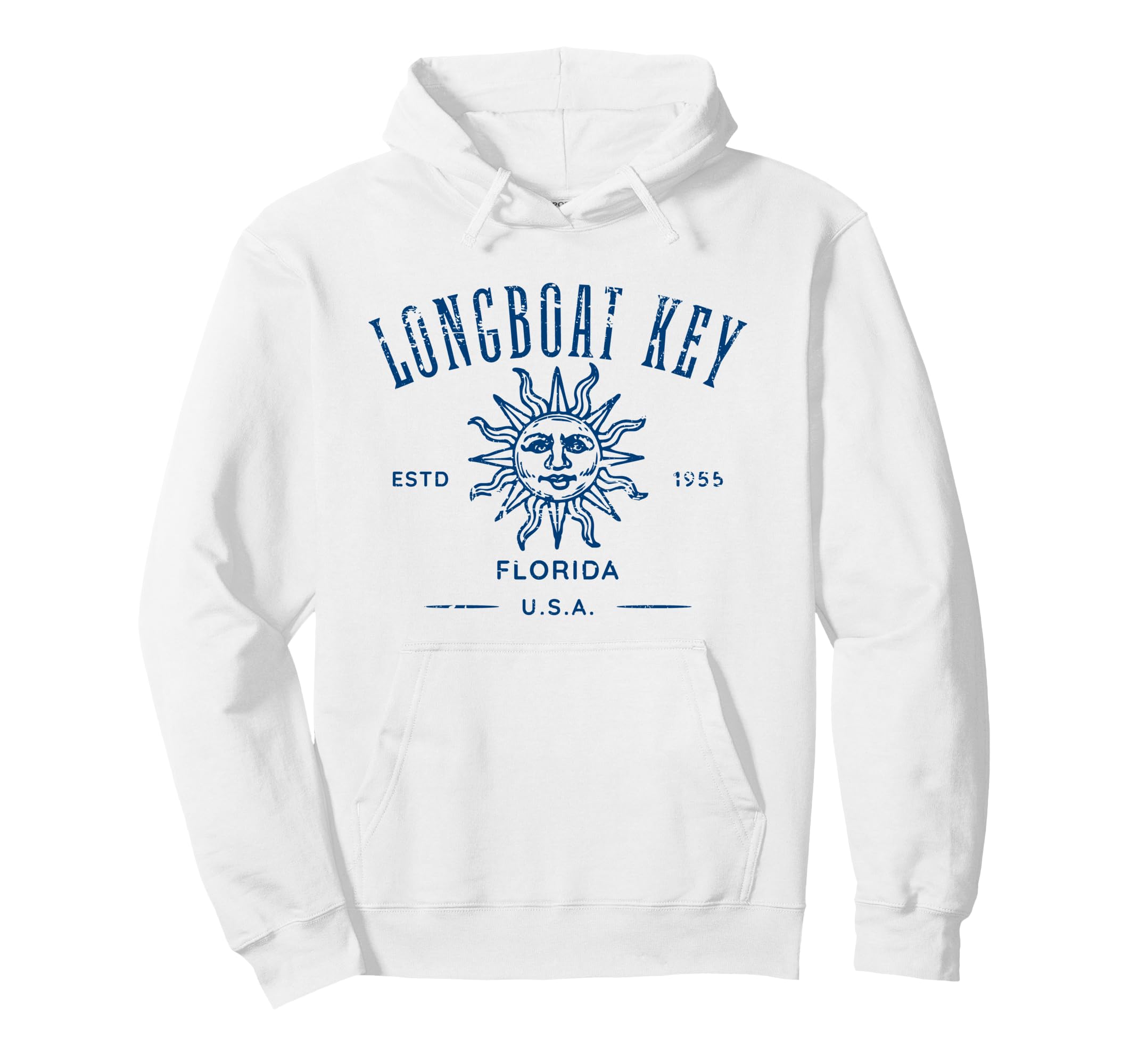 Longboat Key Florida Distressed Hoodie - Streetwear Style for Adults - T-Shirt, Sweatshirt, Hoodie