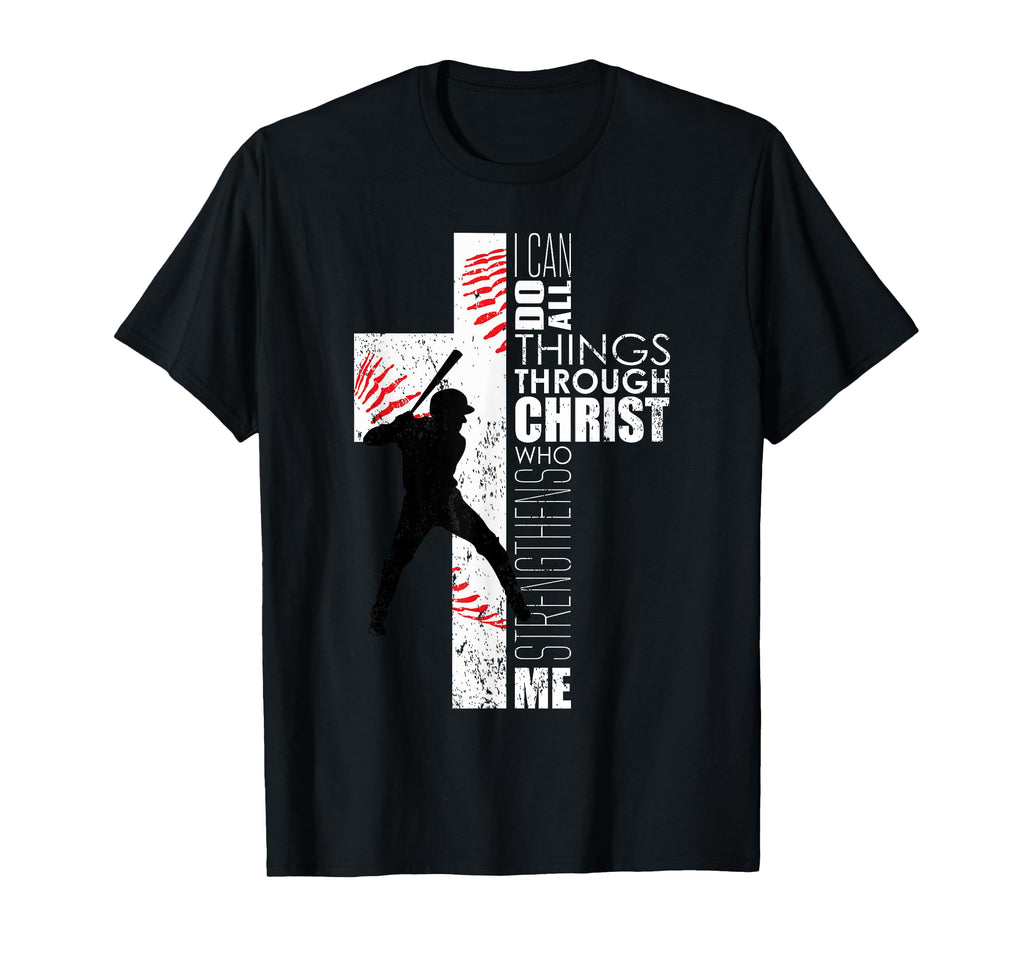 Christian Cross Baseball I Can Do All T-Shirt - Minimalist Print Unisex - T-Shirt, Sweatshirt, Hoodie