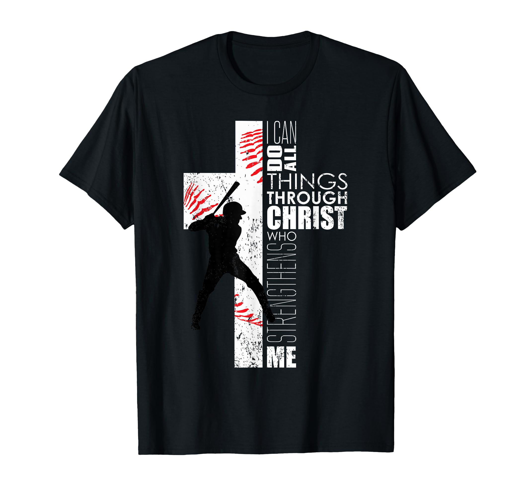 Christian Cross Baseball I Can Do All T-Shirt - Minimalist Print Unisex - T-Shirt, Sweatshirt, Hoodie