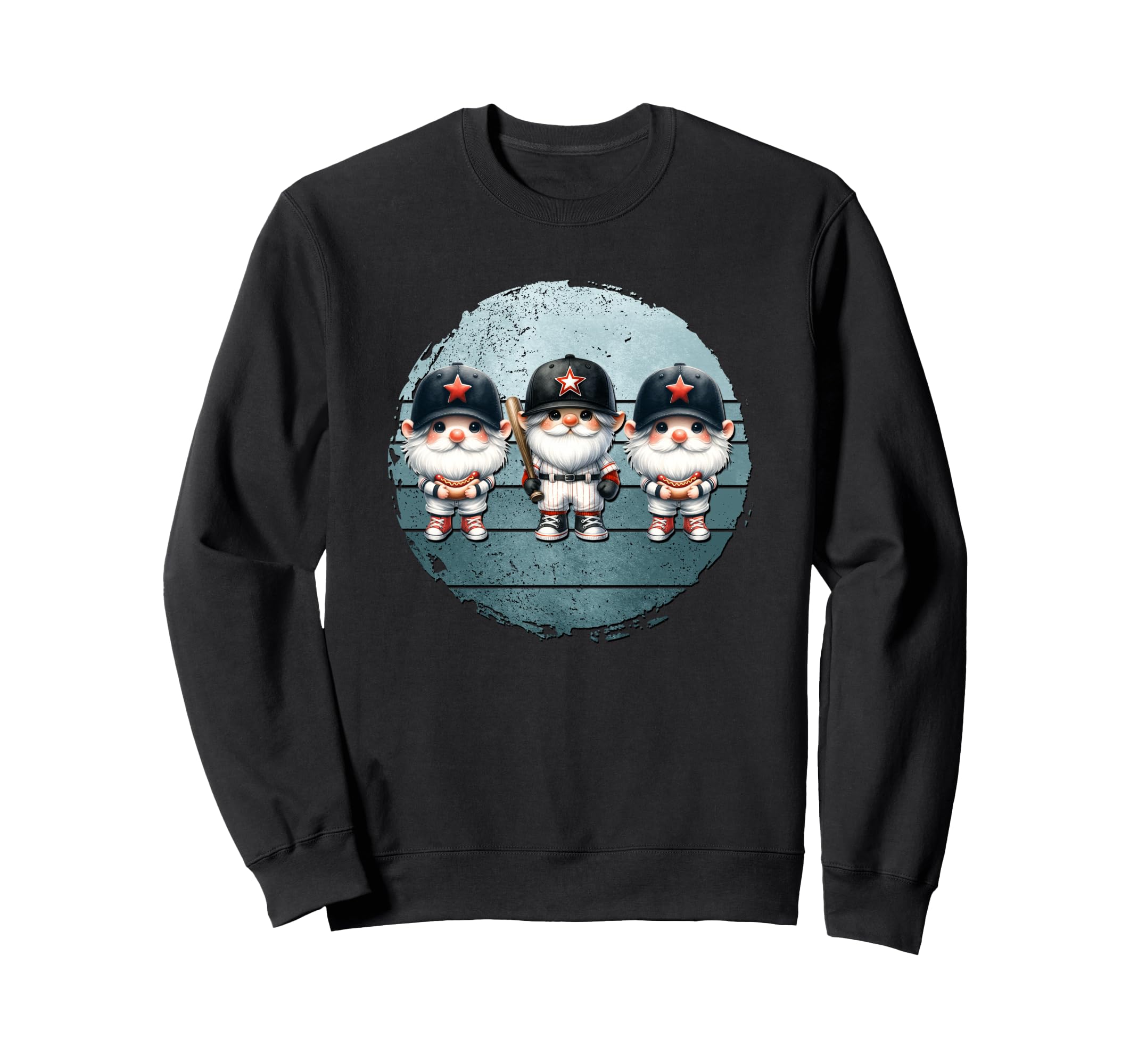 Baseball Hot Dog Gnomes Baseball Sweatshirt - Custom Art Print for Adults - T-Shirt, Sweatshirt, Hoodie