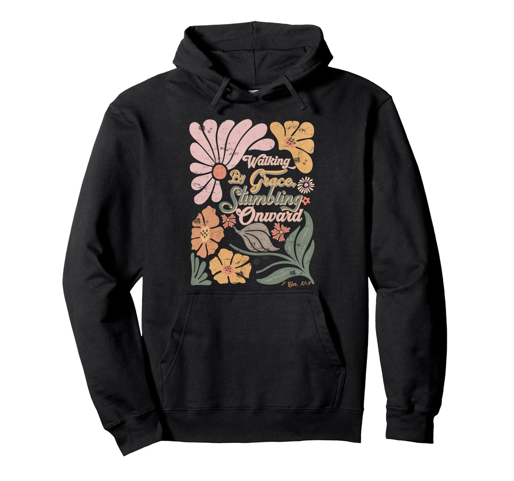 Boho Christian Walking Grace Hoodie - Streetwear Style for Adults - T-Shirt, Sweatshirt, Hoodie