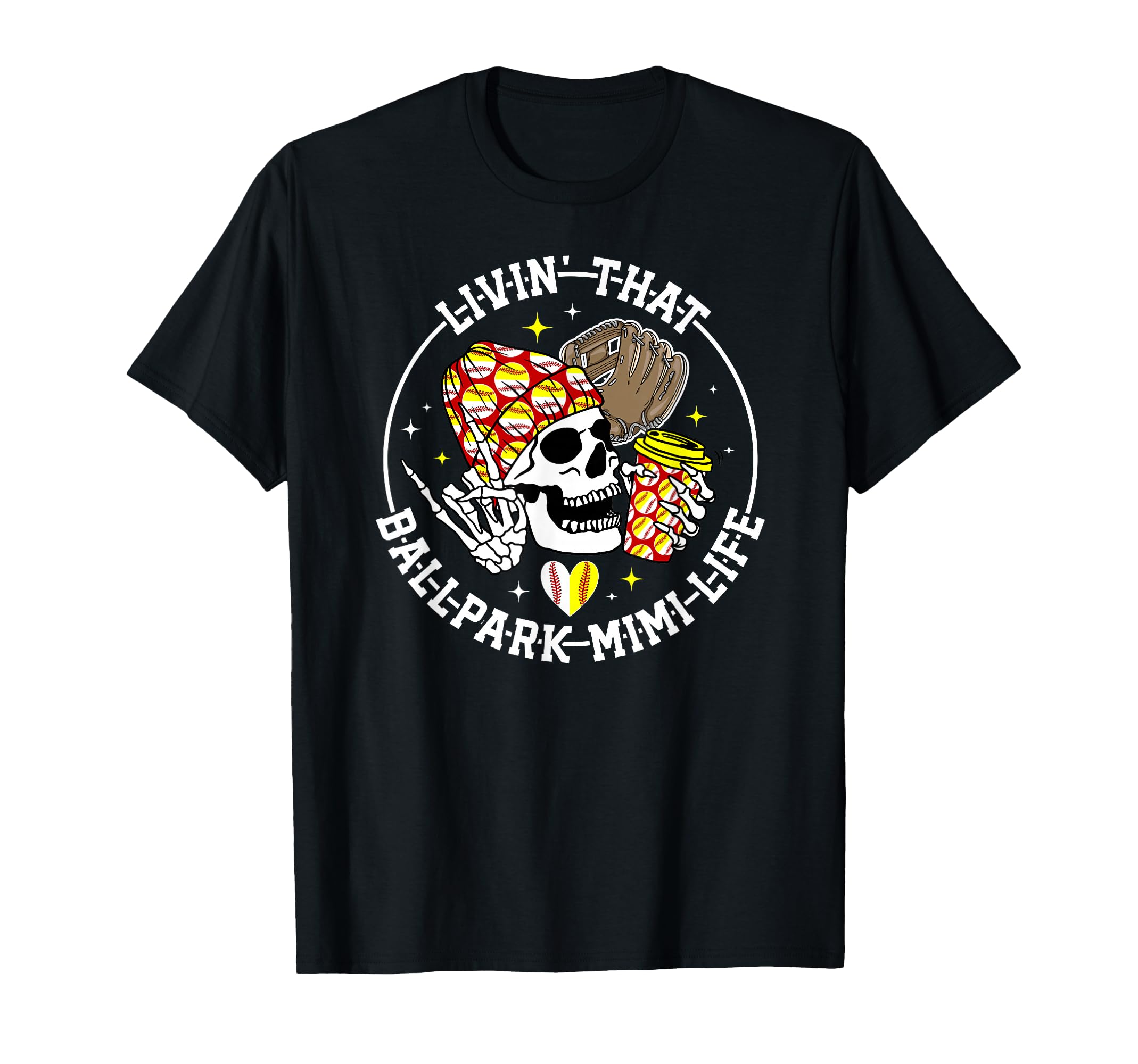 Livin That Ballpark Mimi Life Softball T-Shirt - Graphic Print for Adults - T-Shirt, Sweatshirt, Hoodie