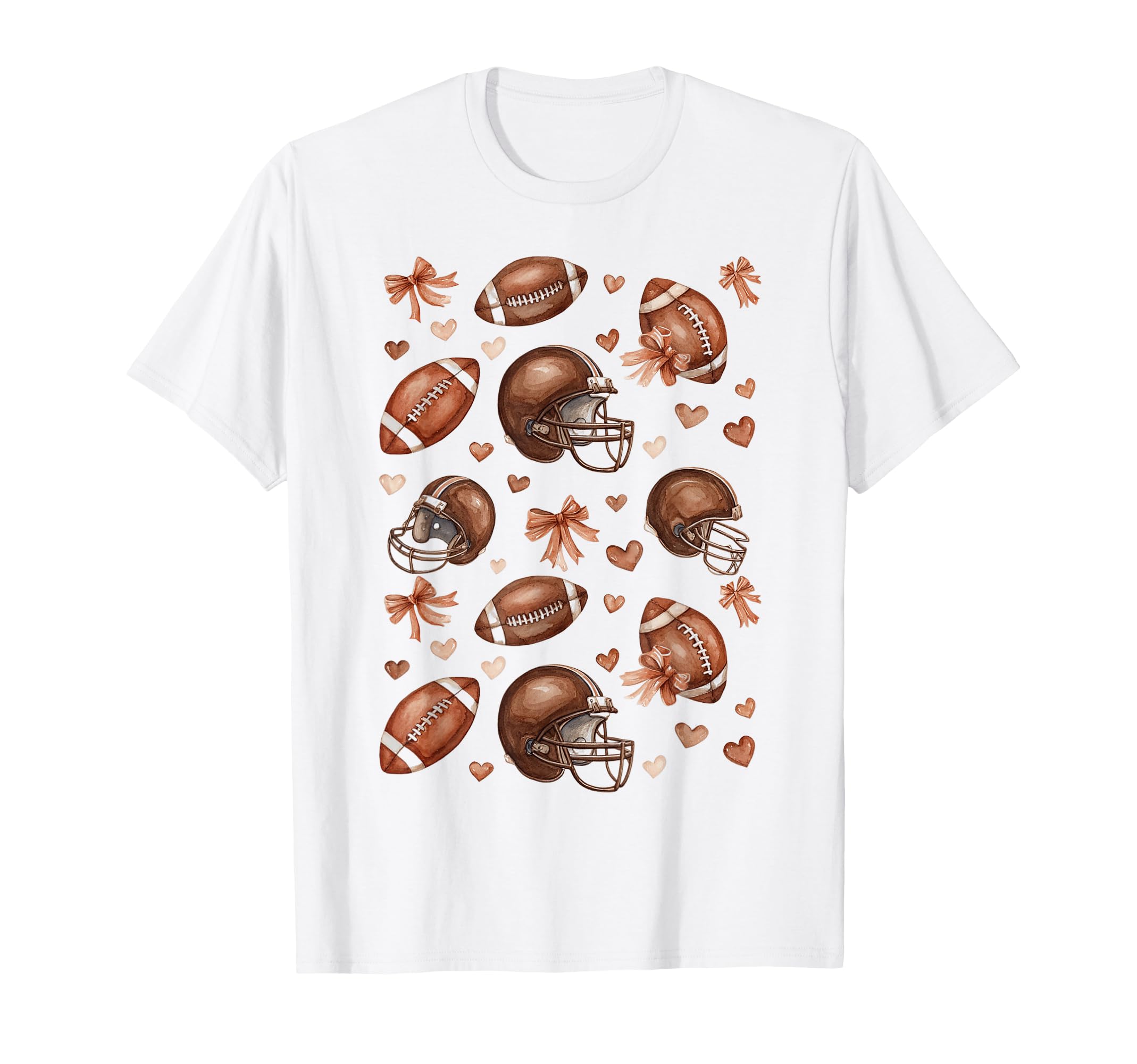 Coquette Football Football Mom Game T-Shirt - Custom Art Print Men Women - T-Shirt, Sweatshirt, Hoodie