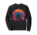 Elephant Vaporwave Aesthetic Sweatshirt - Custom Art Print Men Women - T-Shirt, Sweatshirt, Hoodie