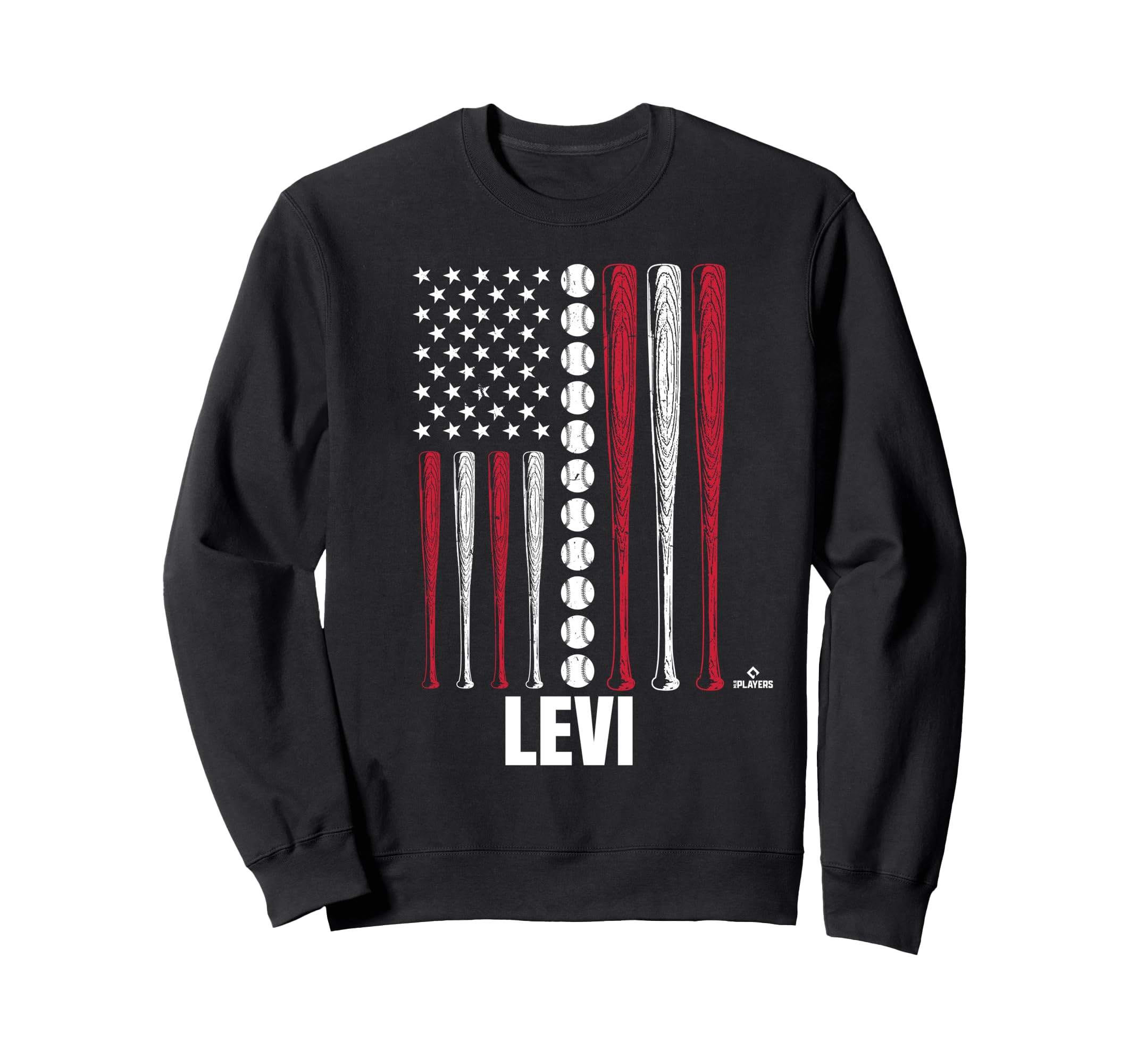 Baseball American Flag Levi Usher Sweatshirt - Trendy Graphic Unisex - T-Shirt, Sweatshirt, Hoodie