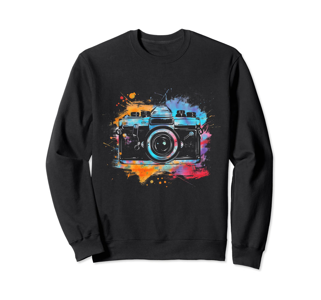 Camera Photography Watercolor Art Sweatshirt - Minimalist Print for Adults - T-Shirt, Sweatshirt, Hoodie
