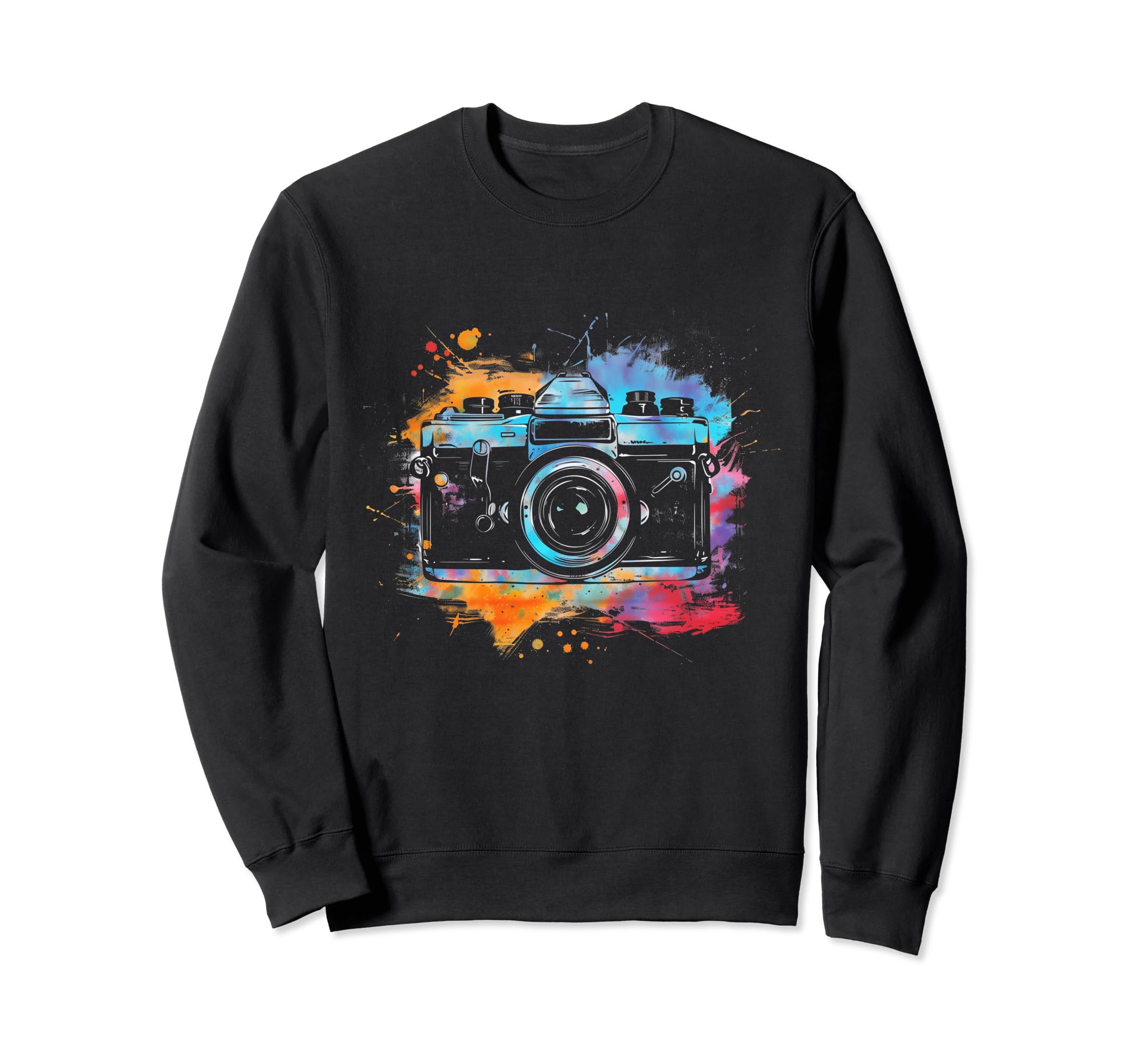 Camera Photography Watercolor Art Sweatshirt - Minimalist Print for Adults - T-Shirt, Sweatshirt, Hoodie