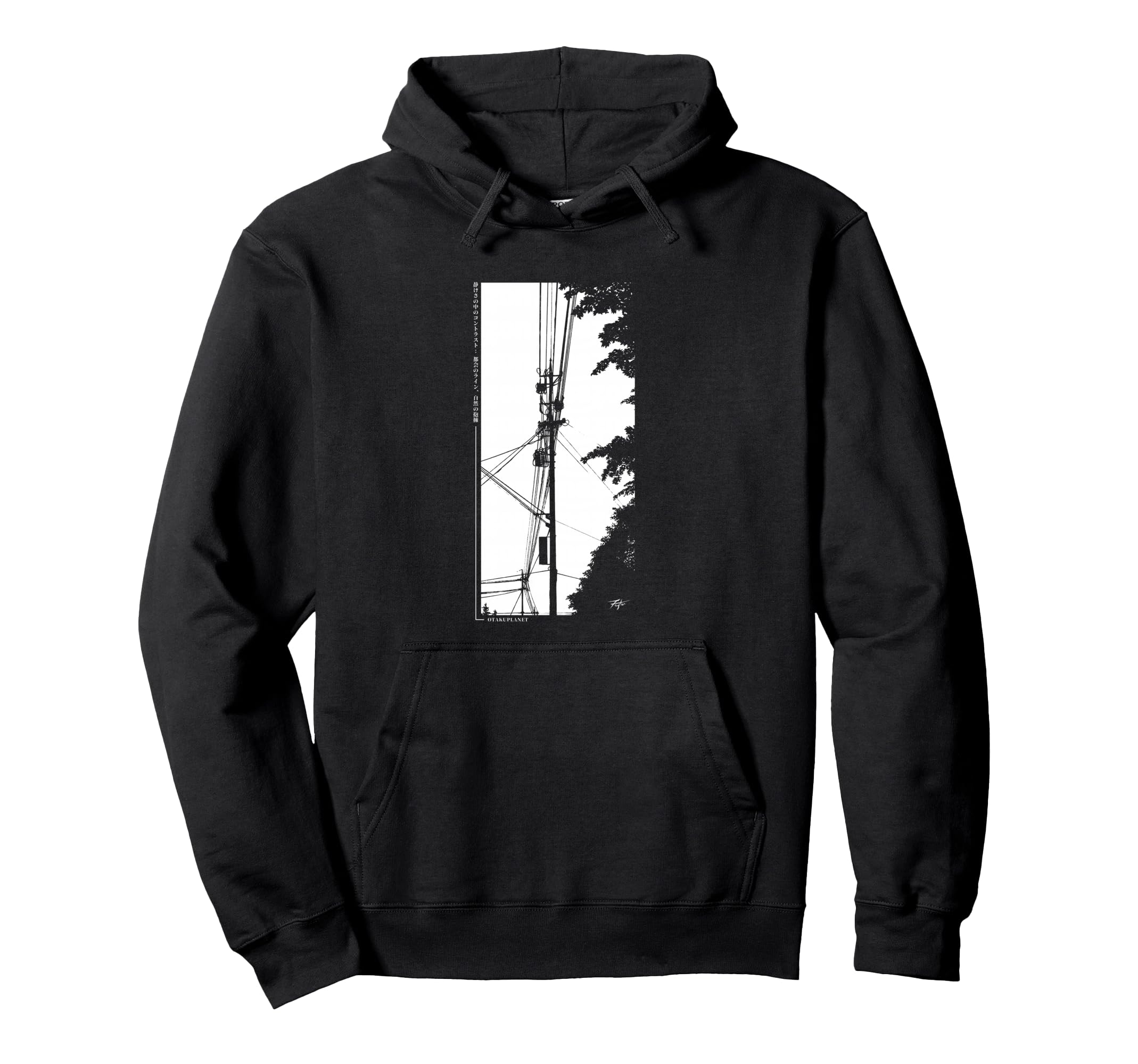Electricity Pole Japanese Anime Streetwear Hoodie - Trendy Graphic Unisex - T-Shirt, Sweatshirt, Hoodie