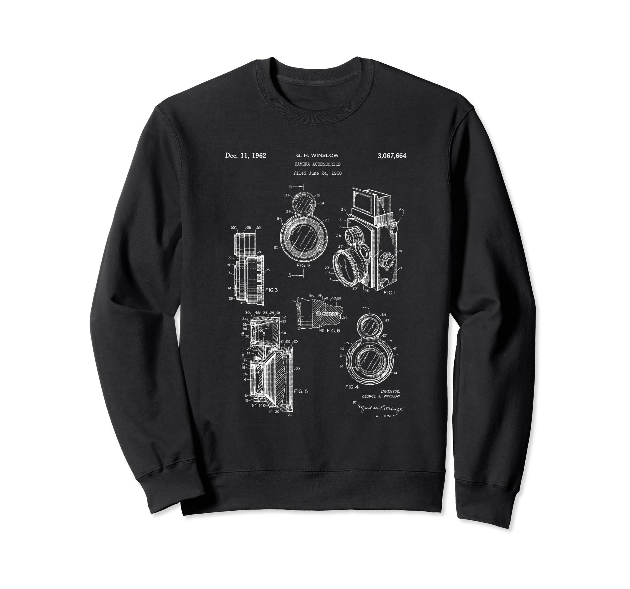 Camera Lenses Accessories Patent Sweatshirt - Custom Art Print for Adults - T-Shirt, Sweatshirt, Hoodie