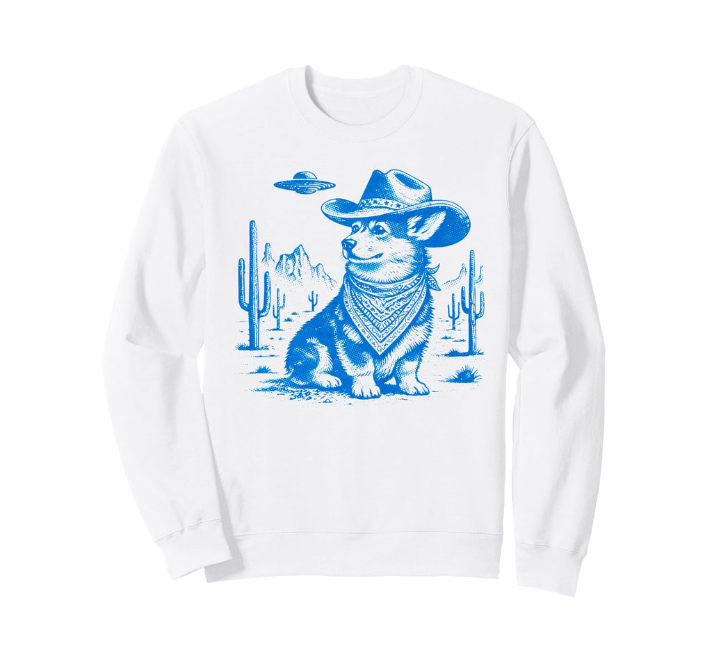Funny Corgi Dog Cowboy Sweatshirt - Streetwear Style Unisex - T-Shirt, Sweatshirt, Hoodie