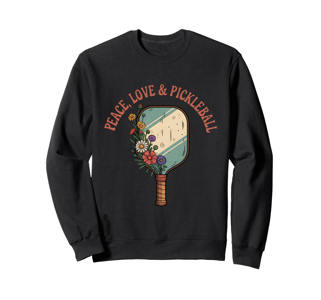 Peace Love Pickleball Boho Outfit Sweatshirt - Custom Art Print Men Women - T-Shirt, Sweatshirt, Hoodie