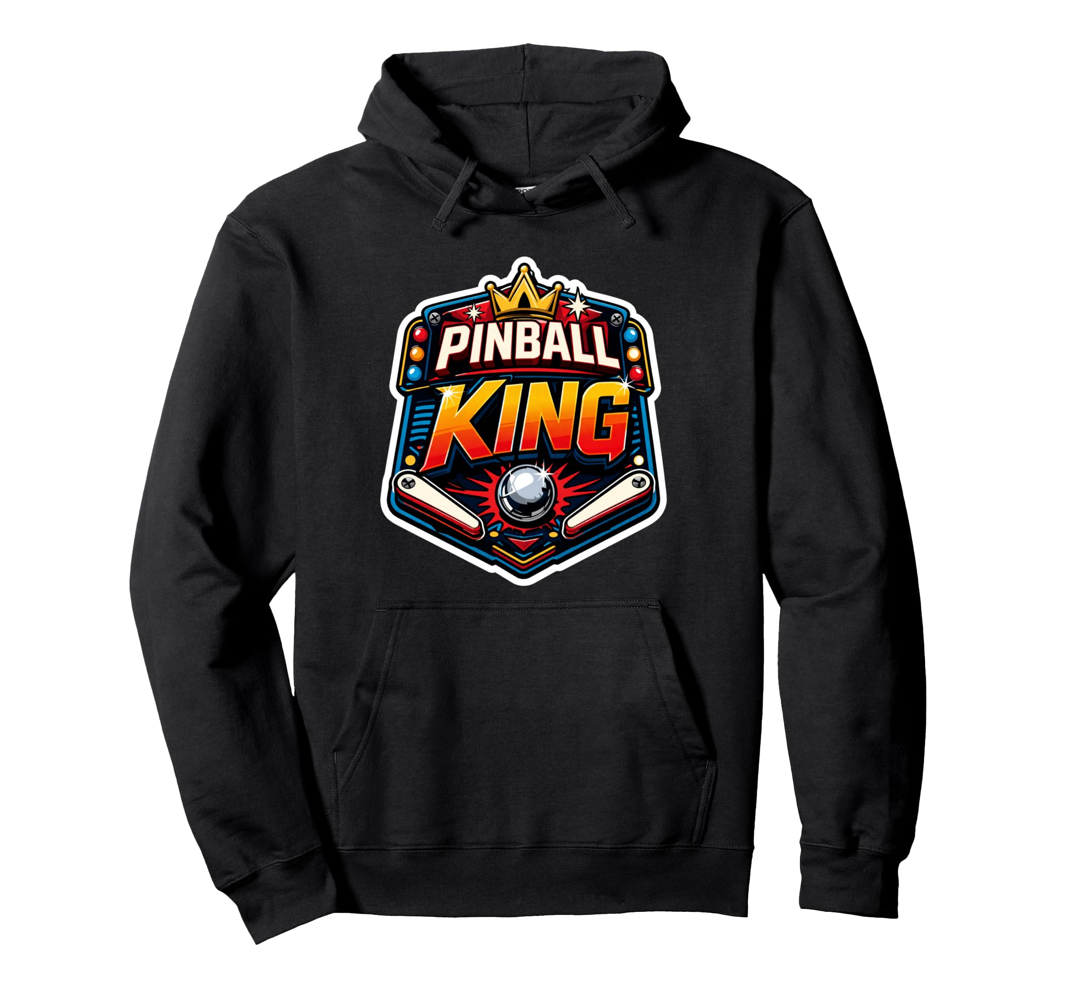 Pinball King Machines Funny Arcade Game Hoodie - Graphic Print Men Women - T-Shirt, Sweatshirt, Hoodie
