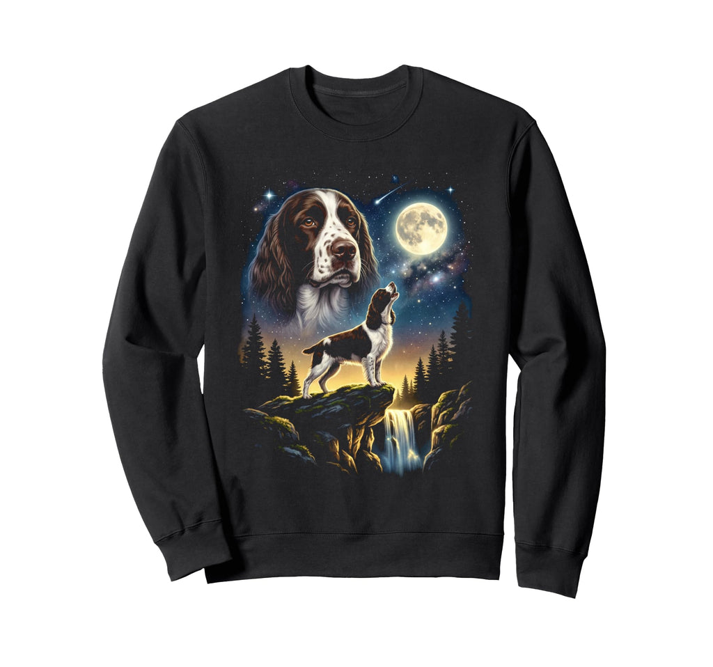 English Springer Spaniel Howling To Sweatshirt - Trendy Graphic Men Women - T-Shirt, Sweatshirt, Hoodie