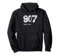 907 Made Alaska Distressed Hoodie - Novelty Apparel Men Women - T-Shirt, Sweatshirt, Hoodie
