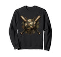 Camo Baseball Crossed Bats Grunge Sweatshirt - Fun Novelty Design Unisex - T-Shirt, Sweatshirt, Hoodie