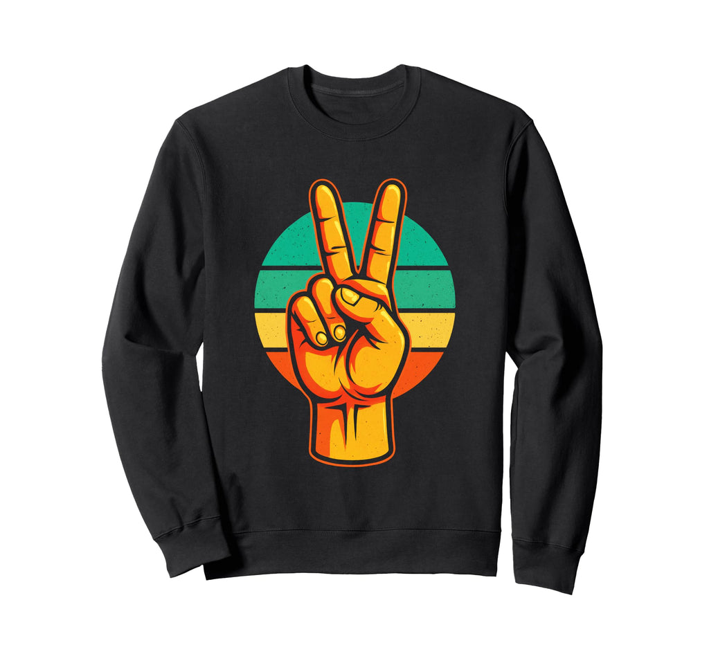 Peace Sign Hippie Boho Sweatshirt - Minimalist Print for Adults - T-Shirt, Sweatshirt, Hoodie