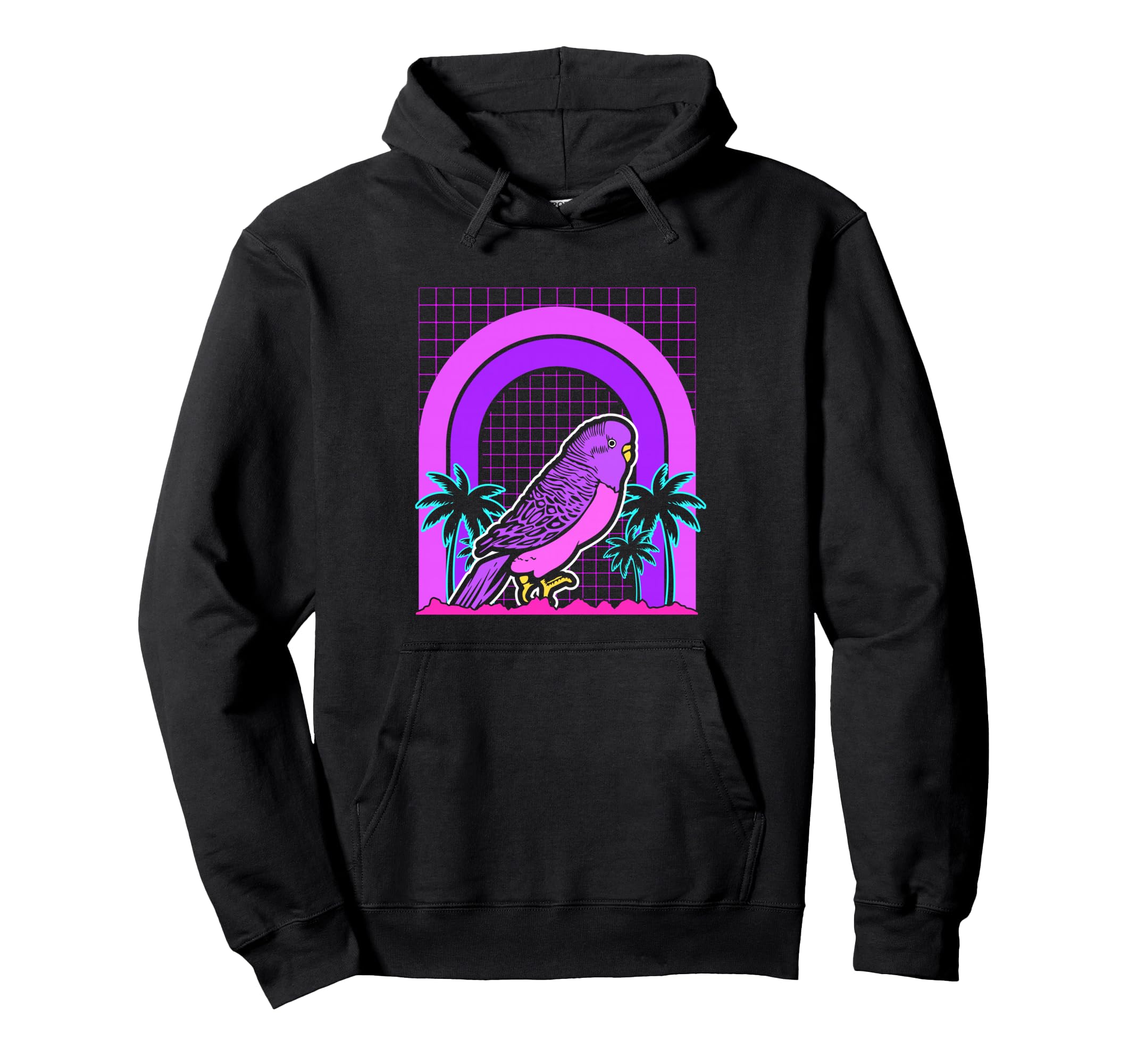 Aesthetic Vaporwave Outfits Bird Budgie Hoodie - Trendy Graphic for Adults - T-Shirt, Sweatshirt, Hoodie