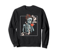 Coffee Skeleton Dead Distressed Sweatshirt - Aesthetic Graphic Men Women - T-Shirt, Sweatshirt, Hoodie