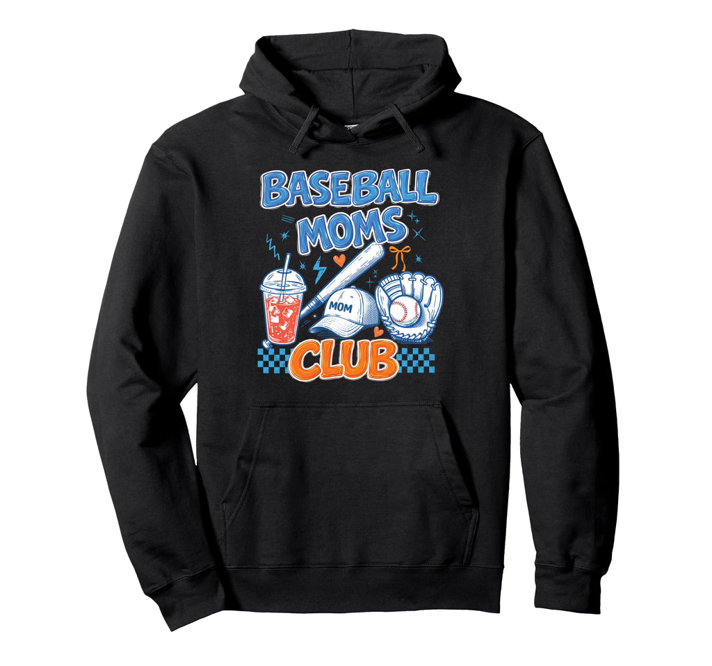 Baseball Moms Club Iced Coffee Glove Hoodie - Graphic Print for Adults - T-Shirt, Sweatshirt, Hoodie