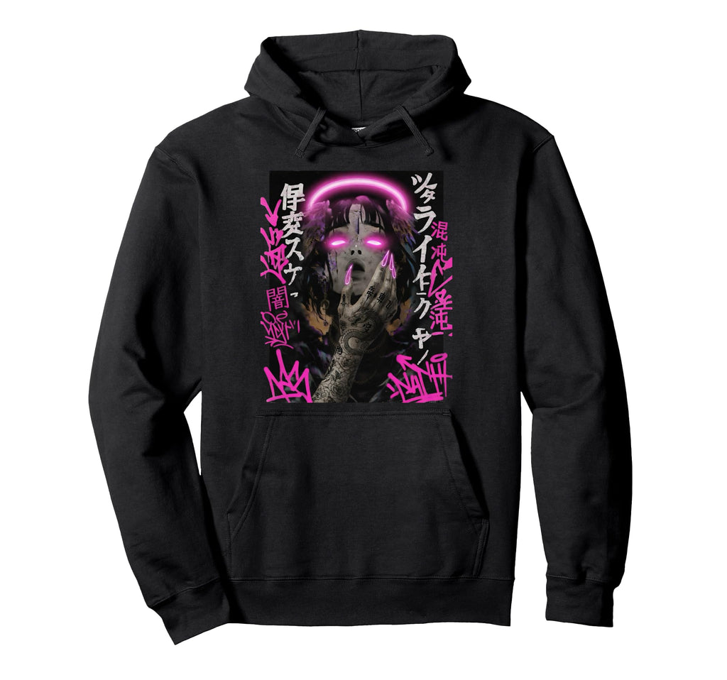 Japanese Cyberpunk Angel Streetwear Y2K Hoodie - Unique Graphic Unisex - T-Shirt, Sweatshirt, Hoodie