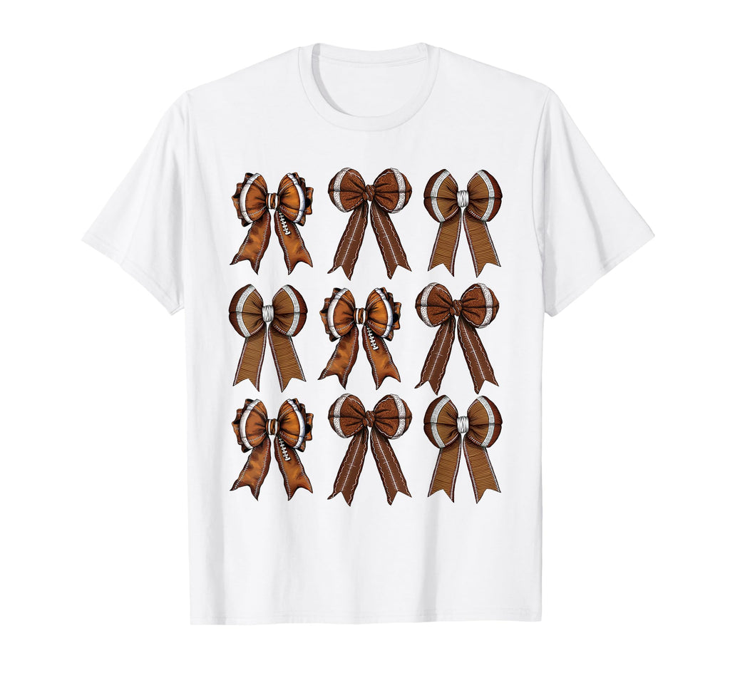Womens Moms Coquette Bow Football T-Shirt - Trendy Graphic for Adults - T-Shirt, Sweatshirt, Hoodie