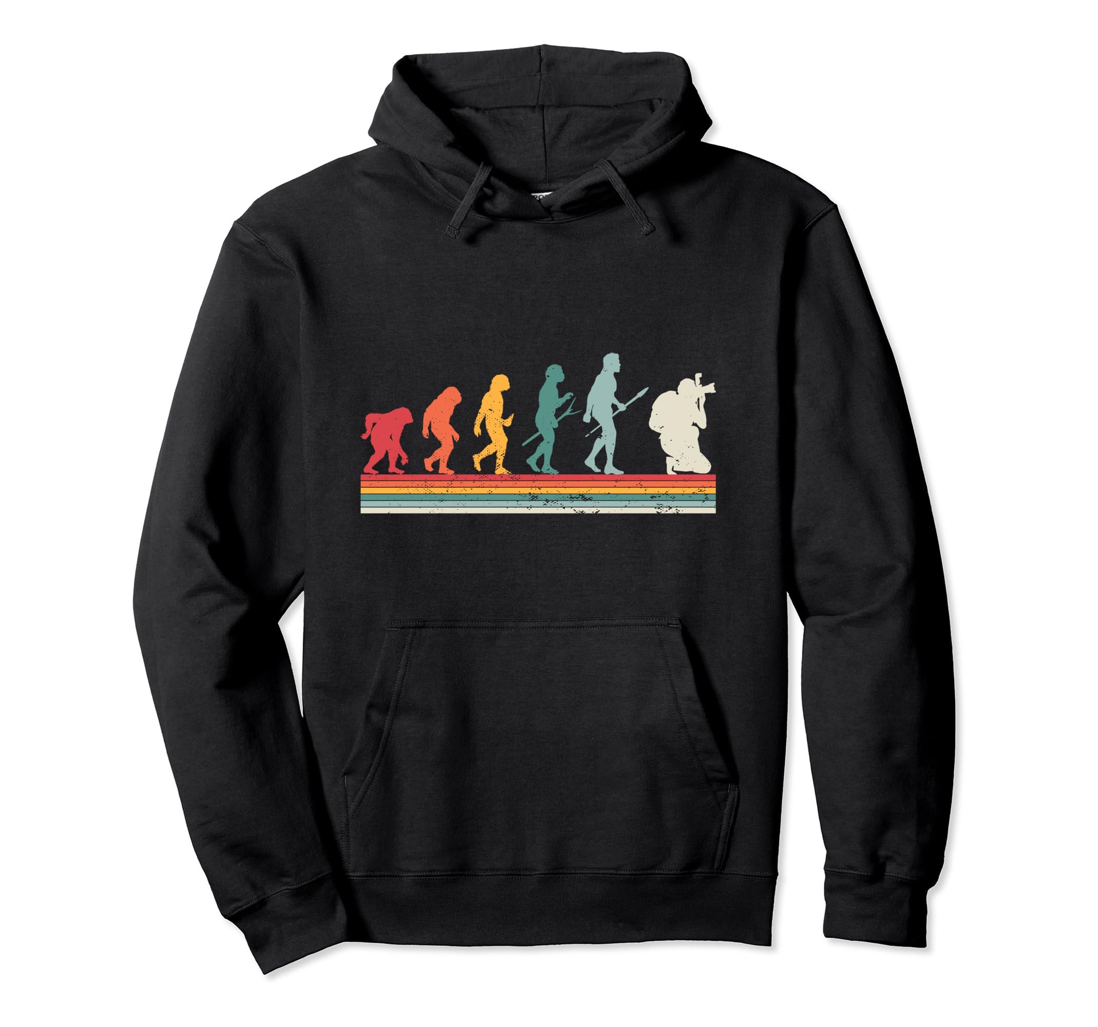 Photography Camera Human Evolution Hoodie - Unique Graphic Unisex - T-Shirt, Sweatshirt, Hoodie