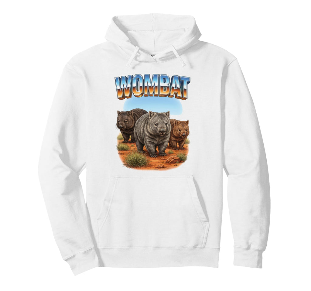Wombat 70S 90S Wombat Animal Lover Hoodie - Minimalist Print Men Women - T-Shirt, Sweatshirt, Hoodie