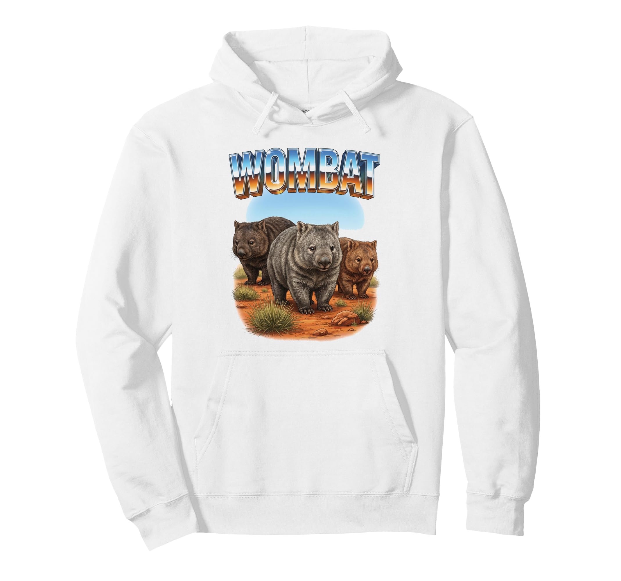 Wombat 70S 90S Wombat Animal Lover Hoodie - Minimalist Print Men Women - T-Shirt, Sweatshirt, Hoodie