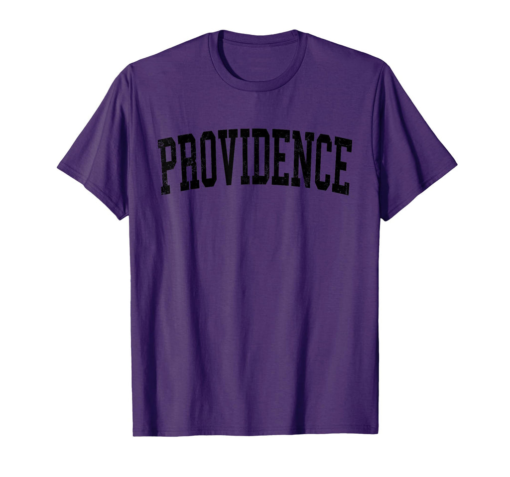 Providence Ut Distressed Black Varsity T-Shirt - Novelty Apparel Unisex - T-Shirt, Sweatshirt, Hoodie